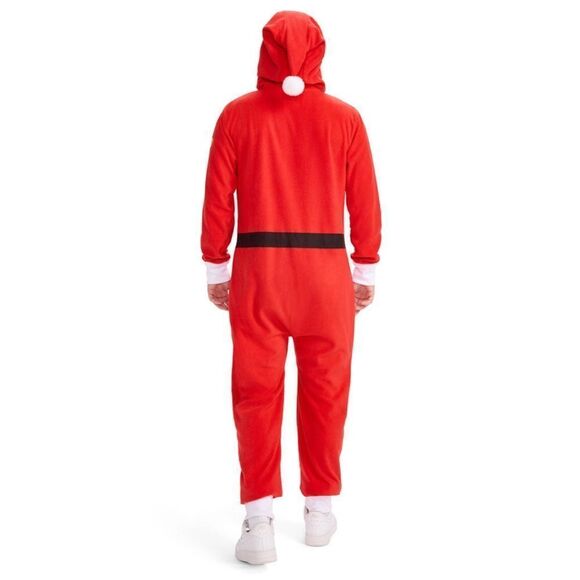 Tipsy Elves SANTA CLAUSE Christmas JUMPSUIT ONESIE WITH FUR Men’s Large - Picture 6 of 11
